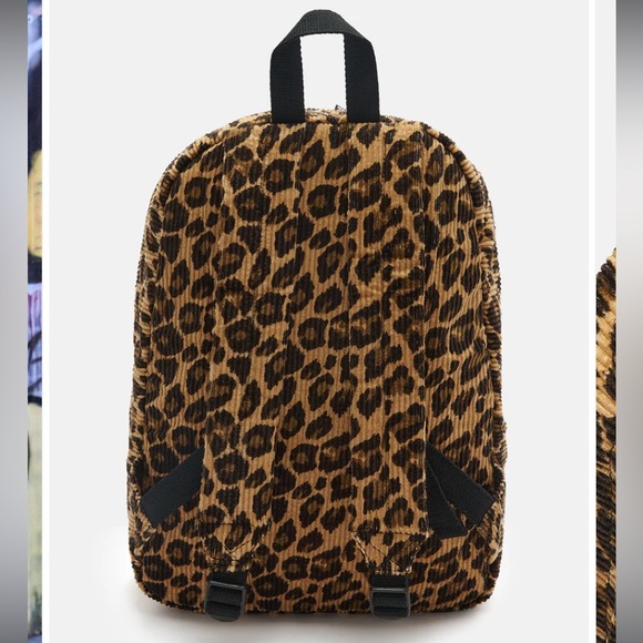 NWT Lucy & Yak Kellie Skater Corduroy Backpack in Leopard Print - Picture 4 of 16